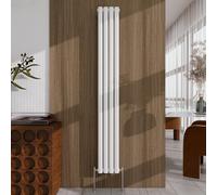 Acezanble Radiator 1800×236mm White Vertical Single Oval Column Designer Central Heating Rad for Bathroom/Kitchen/Living Room