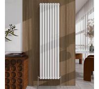 Acezanble Radiator 1800×472mm White Vertical Single Oval Column Designer Central Heating Rad for Bathroom/Kitchen/Living Room