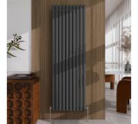 Acezanble Radiator 1800×590mm Anthracite Vertical Single Oval Column Designer Central Heating Rad for Bathroom/Kitchen/Living Room