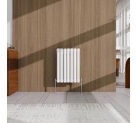 Acezanble Radiator 600×413mm White Horizontal Single Oval Column Designer Central Heating Rad for Bathroom/Kitchen/Living Room