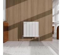 Acezanble Radiator 600×590mm White Horizontal Single Oval Column Designer Central Heating Rad for Bathroom/Kitchen/Living Room