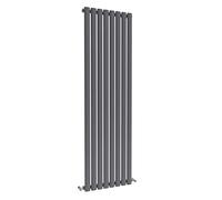 Acezanble∣Vertical Designer Oval Column Radiator Anthracite 1600x472mm Single Panel Centre Heating Radiator-Perfect for Bathroom,Hallway,Living Room, Kitchen