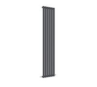 Acezanble∣Vertical Designer Oval Column Radiator Anthracite 1800x354mm Single Panel Centre Heating Radiator-Perfect for Bathroom,Hallway,Living Room, Kitchen