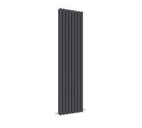 Acezanble∣Vertical Designer Oval Column Radiator Anthracite 1800x472mm Double Panel Centre Heating Radiator-Perfect for Bathroom,Hallway,Living Room, Kitchen