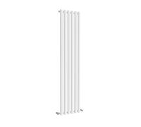 Acezanble∣Vertical Designer Oval Column Radiator White 1600x354mm Single Panel Centre Heating Radiator-Perfect for Bathroom,Hallway,Living Room, Kitchen