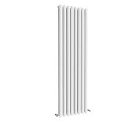 Acezanble∣Vertical Designer Oval Column Radiator White 1600x472mm Double Panel Centre Heating Radiator-Perfect for Bathroom,Hallway,Living Room, Kitchen