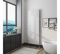 Acezanble Vertical Flat Panel Radiator White Double 1600x544mm Modern Central Heating Radiators for Bathroom Kitchen Living Room