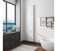 Acezanble Vertical Flat Panel Radiator White Single 1800x272mm Modern Central Heating Radiators for Bathroom Kitchen Living Room