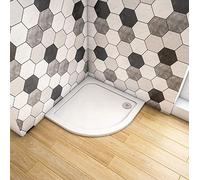 Acezanble Walkin Quadrant 800x800mm Slimline Stone Resin Shower Tray Shower Base Tray for Bathroom Wetroom Shower Enclosure Glass Door Cubicle with Free Waste