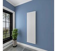Acezanble∣White Radiators Double Oval Column Panels Vertical 1600mm Tall Radiator Centre Heating for Bathroom Kitchen Living Room Small Large Average