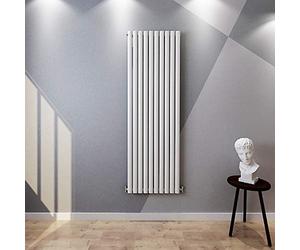 Acezanble∣White Radiators Single Oval Column Panel Vertical 1800mm Tall Radiator Centre Heating for Bathroom Kitchen Living Room Small Large Average