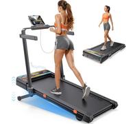 Acezoe Foldable Treadmill for Home with 15% Auto Incline, 2-in-1 Under Desk Walking Pad with Handles, 3.0HP Quiet Motor, 12 km/h Running Machine for Heavy People, Large Running Belt, APP, Speaker
