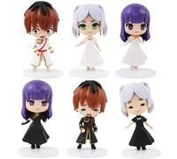 Acfigure 6 Pcs Frieren Fern Stark Figure 10Cm Statue Anime Beyond Journey's End Frieren Figures Standing Position Black and White Clothing Toy Model for Desktop Decor Display and Collect