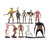 Acfigure Attacking Giants Anime Figure Statue 10 Piece Levi Eren Jaeger Attack/Colossal/Armored/Female/Beast/Jaw/War Hammer Titans Figures 10-13CM PVC Toys Model