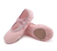 Acfoda Girls Ballet Shoes Canvas Dance Slippers Soft Comfortable Ballerina Gymnastics Yoga Flats Leather Split Sole Ballet Pumps for Children Women Adults Pink 2.5 UK