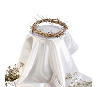 Acfruits Nature Crown of Thorns Wearable with 67'' Satin Fabric, 7.5-8" Handmade for Christian Easter, Church Events