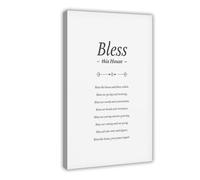 ACFTAIN Bless This House Home Blessing Slogans Famous Quotes Prayer Canvas Art Wall Decor Posters Home Bar Restaurant Garage Cafe Logo Gift 20x30inch(50x75cm)