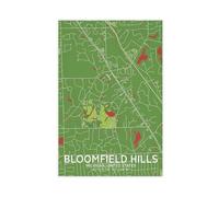 ACFTAIN Bloomfield Hills Missouri USA Map Poster Black And White Hometown City Print Modern Home Canvas Art Wall Decor Posters Home Bar Restaurant Garage Cafe Logo Gift 24x36inch(60x90cm)