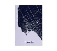 ACFTAIN Durres Albania Poster Colorful Hometown City Print Modern Home Canvas Art Wall Decor Posters Home Bar Restaurant Garage Cafe Logo Gift 20x30inch(50x75cm)