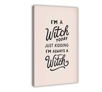 ACFTAIN Funny Halloween Witch Pink Horror Quotes for Teen Witchcraft Canvas Art Wall Decor Posters Home Bar Restaurant Garage Cafe Logo Gift 12" L X 18" W