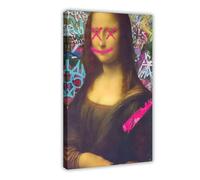 ACFTAIN Gioconda Mona Lisa Altered Vintage Portrait Feminism Canvas Modern Poster Wall Art Prints Paintings Living Room Bedroom Decor 16" L X 24" W