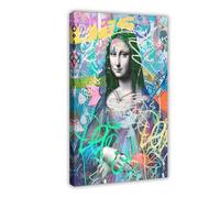 ACFTAIN Gioconda Mona Lisa Altered Vintage Portrait Feminism1 Canvas Wall Art Posters And Prints Room Aesthetic Bedroom Office Decor 16" L X 24" W