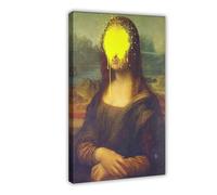 ACFTAIN Gioconda Mona Lisa Altered Vintage Portrait Feminism2 Canvas Modern Poster Wall Art Prints Paintings Living Room Bedroom Decor 16" L X 24" W