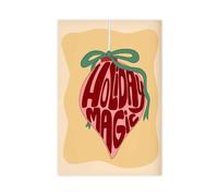 ACFTAIN Holiday Magic. Vintage Christmas Quote in Festive Medieval Style Canvas Art Wall Decor Posters Home Bar Restaurant Garage Cafe Logo Gift 20" L X 30" W