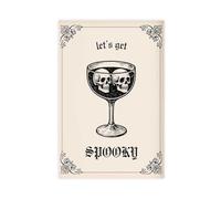 ACFTAIN Horror Halloween Cocktail Retro Skull Bar Witchcraft Gothic Dark Academy Kitchen Canvas Wall Art Posters And Prints Room Aesthetic Bedroom Office Decor 12" L X 18" W