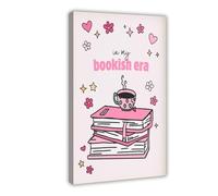 ACFTAIN In My Bookish Era, Pink Reading Aesthetics, Cute Book Lovers, Female Bookworms Canvas Art Wall Decor Posters Home Bar Restaurant Garage Cafe Logo Gift 16" L X 24" W