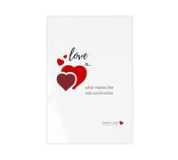 ACFTAIN Minimalist Romantic Quote, Love Is What Makes The Ride Worthwhile, Love Heart Home Poster Canvas Wall Art Posters And Prints Room Aesthetic Bedroom Office Decor 16x24inch(40x60cm)