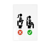ACFTAIN Please Do Not Stand on The Toilet Seat Or Bowl Print, Restroom Education Poster Canvas Modern Poster Wall Art Prints Paintings Living Room Bedroom Decor 16x24inch(40x60cm)
