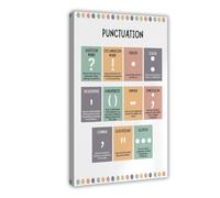 ACFTAIN PUNCTUATION Printable Wall Grammar Chart for Schools, Classroom Aids, Educational Poster Canvas Art Wall Decor Posters Home Bar Restaurant Garage Cafe Logo Gift 16x24inch(40x60cm)