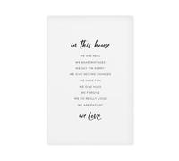 ACFTAIN We Are A Real Family in This House Canvas Wall Art Posters And Prints Room Aesthetic Bedroom Office Decor 24x36inch(60x90cm)