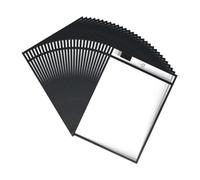 Acfthepiey 30PCS Job Ticket Holders Dry Erase Pockets 10x14Inch,Black,Reusable Plastic Sleeves for Paper