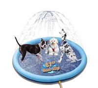 ACGEFIR 67IN Blue Round Dog Splash Pad, Heavy Duty Pet Pool for Large Dogs & Toddlers, Outdoor Water Fun Toy, Ideal for Hot Summer Days