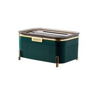 ACGrade Modern Square Plastic Tissue Box Cover, Dark Green, Multi-function Storage