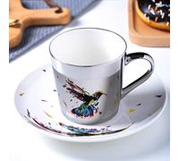 ACGrade Tea cups and saucers, mirror reflection cup and saucer, tea cups and saucers sets, coffee cups ceramic, For beautiful gift (250ml)