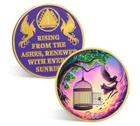 ACGZQY 1 Year Fly to Freedom Sobriety Coin - Bird Fairy Affirmation Sobriety Chips-Rising From The Ashes AA Chip Medallions Inspirational Sober Token Sobriety Gifts for Recovery