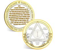 ACGZQY 1 Year Sobriety Chips - Flowers Triplate AA Coin and Medallion Addiction Recovery Token Sobriety Coin Alcoholics Anonymous Sober Coins Sobriety Gifts for Men Women