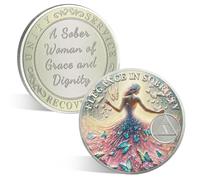 ACGZQY 10 Year Elegance Women Sobriety Coin - Colorful Butterfly Sober Woman AA Coins and Medallions Inspirational Recovery Coin Sobriety Chips - New Beginning NA AA Token Sobriety Gifts