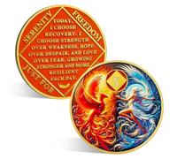 ACGZQY 10 Year Na Medallion - Rebirth Phoenix Fairy Sobriety Chip Sun and Moon NA Coins and Medallions Upon Awakening Recovery Addiction Sober Token Affirmation Narcotics Anonymous Gifts