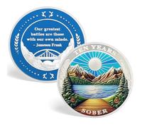 ACGZQY 10 Year Sobriety Coin - Original Recovery Sunlight Sobriety Chip Reborn from Storm AA Chips and Medallions Sober Token AA NA Alcoholics Anonymous Sobriety Gifts
