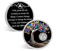 ACGZQY 2 Month Sobriety Chip - Recovery AA Coin and Medallion Butterfly Tree of Life Sobriety Coin AA NA Sober Anniversary Token Sobriety Gifts Alcoholics Anonymous Recovery for Men Women