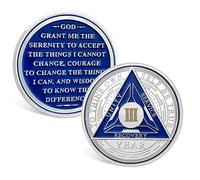 ACGZQY 3 Year Sobriety Chip - Triplate AA Coin and Medallion Sobriety Coin Recovery Chips Sober Anniversary Token Sobriety Gifts Alcoholics Anonymous Recovery for Men Women