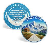 ACGZQY 3 Year Sobriety Coin - Original Snow Mountain Sobriety Chip Reborn from Storm AA Chips and Medallions Sober Token AA NA Alcoholics Anonymous Sobriety Gifts