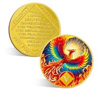 ACGZQY 5 Year Na Medallion - Rebirth Phoenix Sobriety Chip AA NA Coins and Medallions Upon Awakening Recovery Addiction Sober Token Affirmation Narcotics Anonymous Gifts