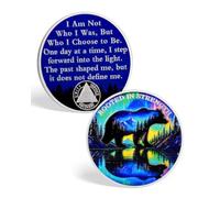 ACGZQY 6 Year Sobriety Coin - Aurora Bear Guardian Sobriety Chip AA Chips and Medallions - Hope Renewal AA NA Sober Anniversary Token Inspirational Recovery Gifts Alcoholics Anonymous Addiction