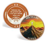 ACGZQY 6 Year Sobriety Coin - Original Reborn Mountaintop Sunrise Sobriety Chip Reborn from Storm AA Chips and Medallions Sober Token AA NA Alcoholics Anonymous Sobriety Gifts