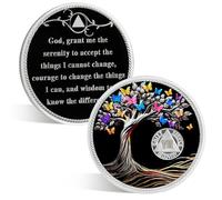 ACGZQY 7 Year Sobriety Chip - Recovery AA Coin and Medallion Butterfly Tree of Life Sobriety Coin AA NA Sober Anniversary Token Sobriety Gifts Alcoholics Anonymous Recovery for Men Women
